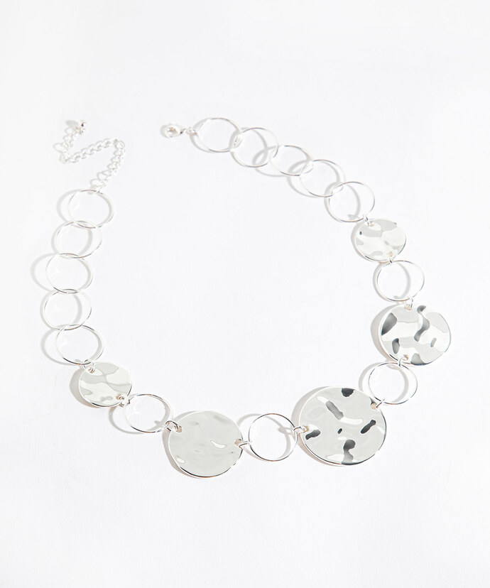 Hammered Metal Circle Necklace Image 1