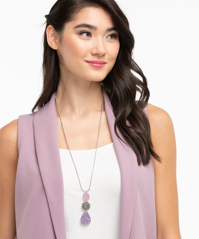 Pink & Purple Pendant Necklace Image 2