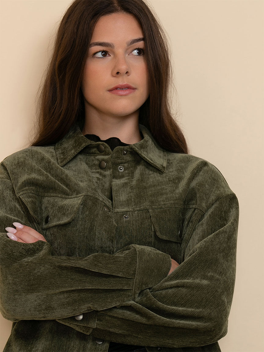 Corduroy button up jacket sales