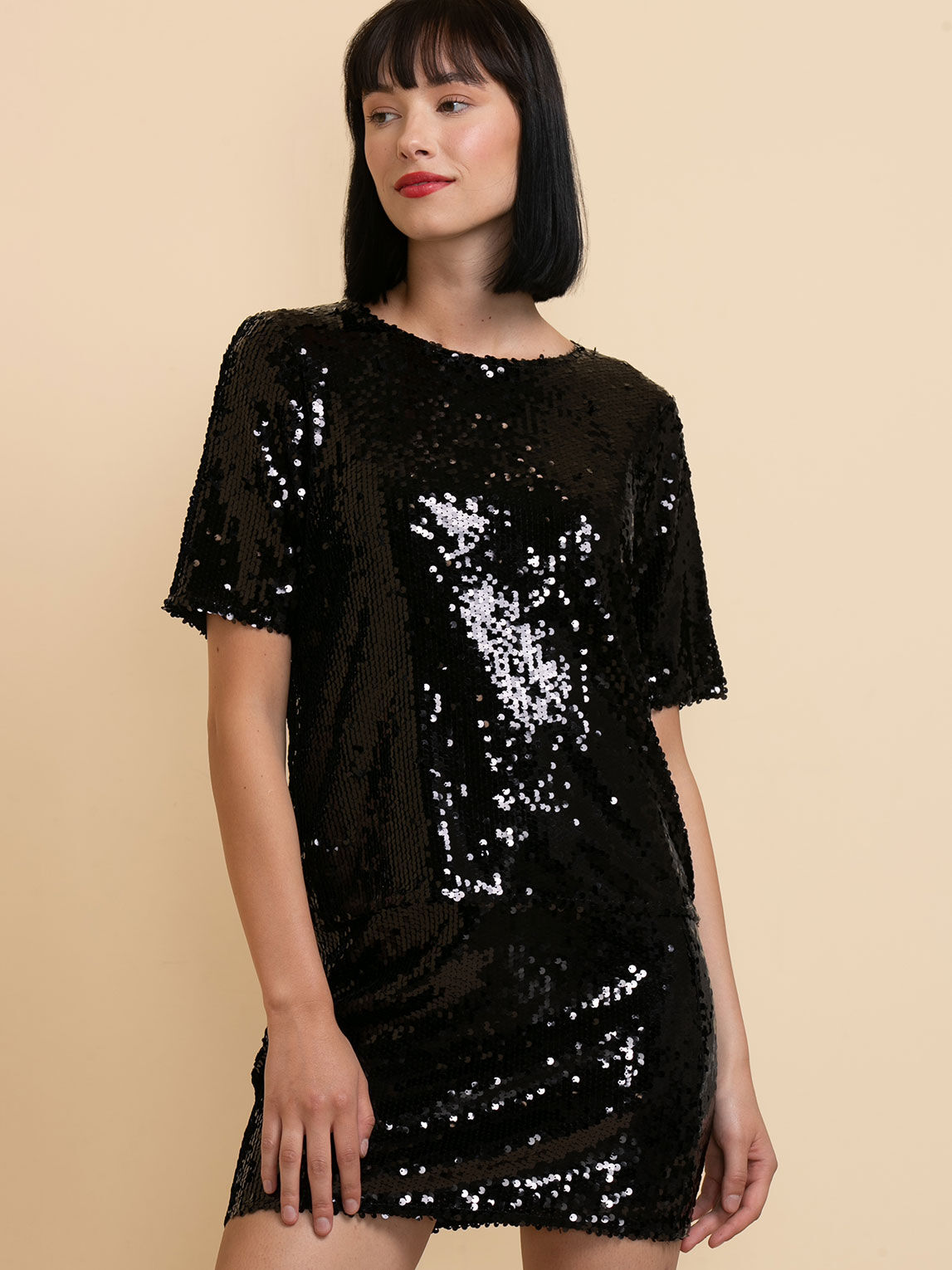 Short Sleeve Sequin Boxy Tee Rickis
