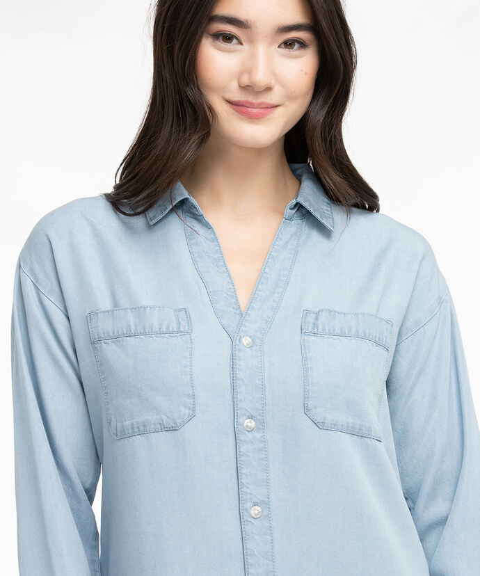 Button Front Collared Shirt Image 4