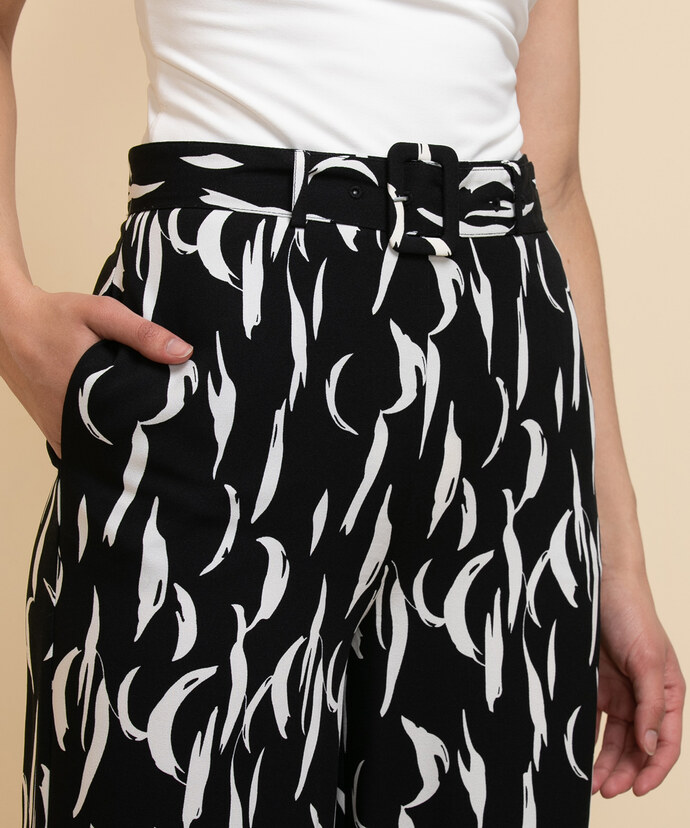 High-Waisted Wide-Leg Belted Pant Image 5