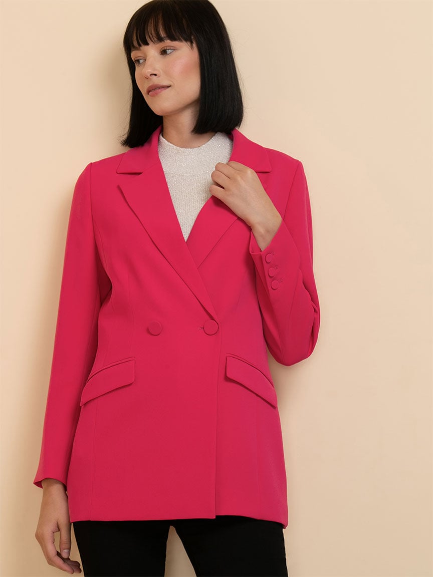 Pink crepe sale blazer