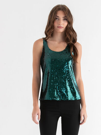 Sequin Tank Top, Rainforest Sequins Sequin Tank Top, Rainforest Sequins