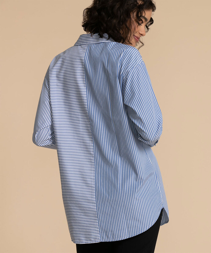 Striped Button Front Shirt Image 4