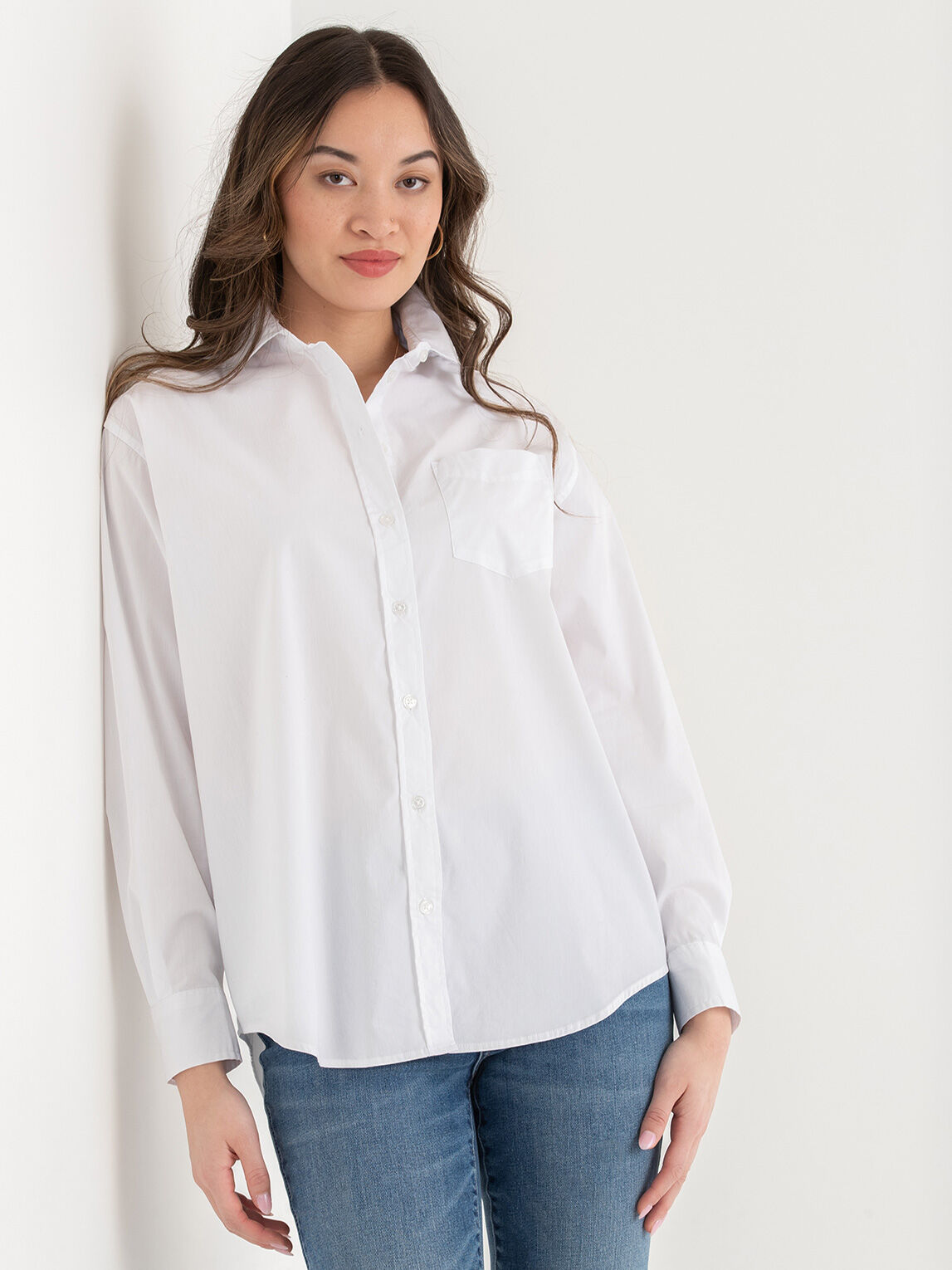 Relaxed Button Down Shirt Ricki s Size S White Colour