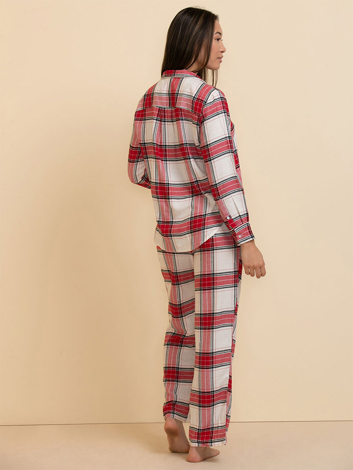Flannel Pajama Top & Pant Set Image 6