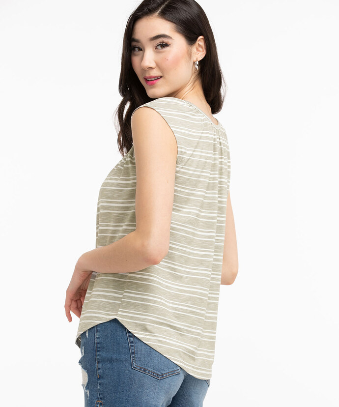 Short Sleeve Ruched Neck Tee Image 6
