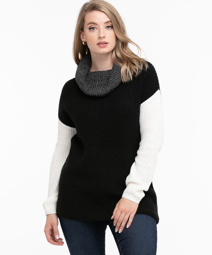 Colourblock Cowl Neck Sweater Image 2