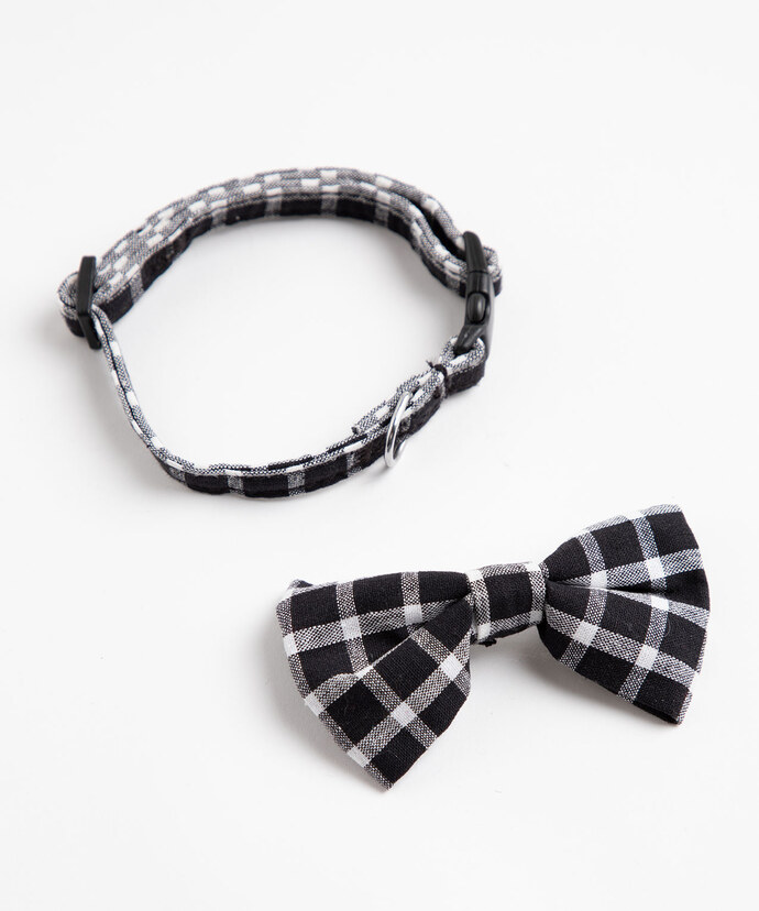 Gingham Bow Tie Pet Collar Image 2