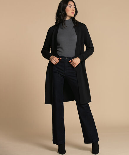 Ponte Like Open Cardigan, Black Ponte Like Open Cardigan, Black