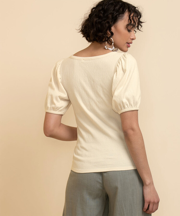 Textured Puff Sleeve Top Image 4