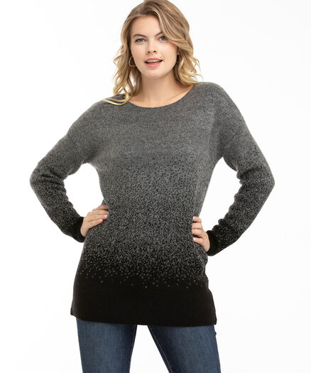 Ombre Boat Neck Tunic Sweater, Grey/Black Ombre Ombre Boat Neck Tunic Sweater, Grey/Black Ombre