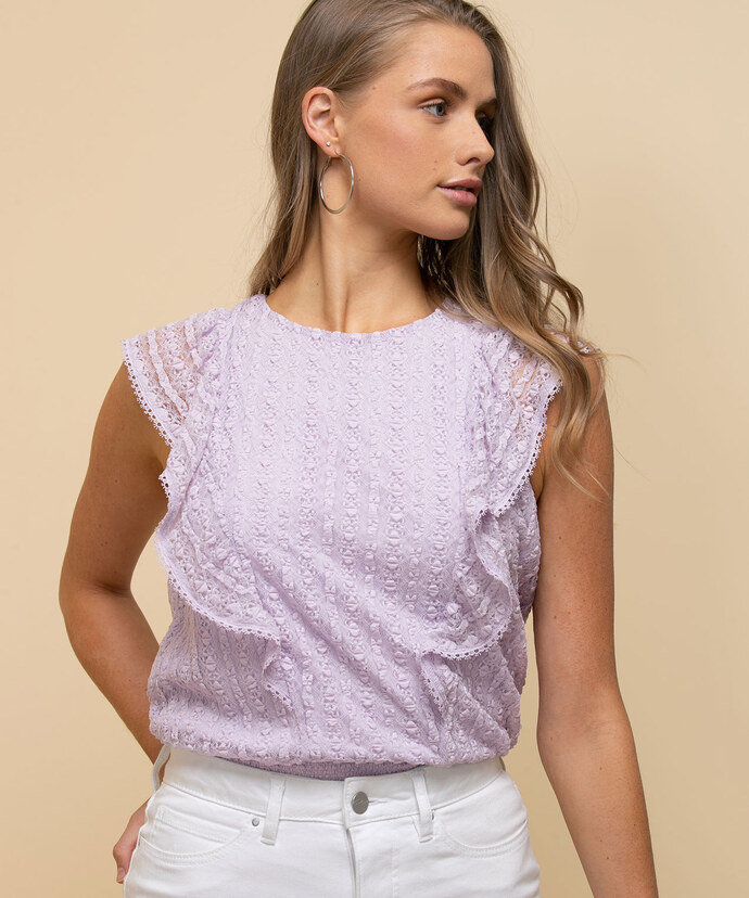 Lace Top with Ruffle Detail Image 1