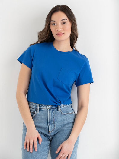 Boxy Crew Neck Tee, Blue Lolite Boxy Crew Neck Tee, Blue Lolite