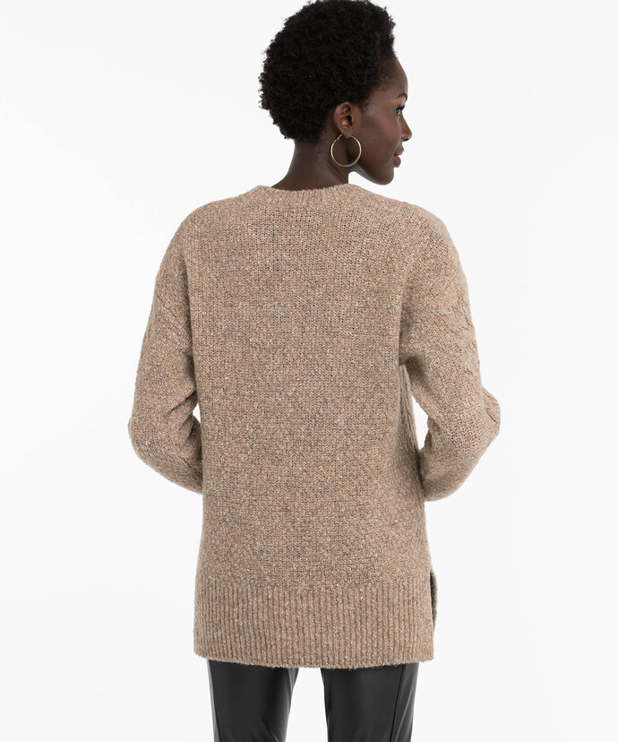 Eco-Friendly Cable Knit Tunic Sweater Image 4