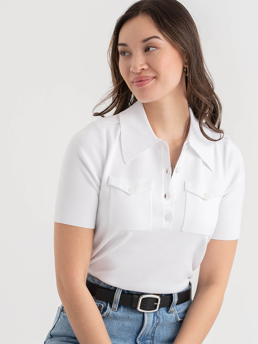 Sweater polo shirt sale