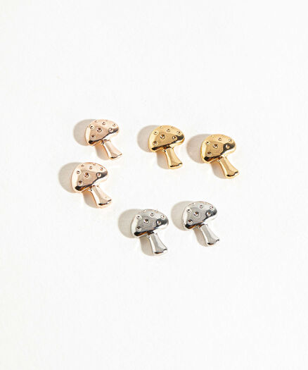 Toadstool Earring Trio, Gold/Silver/Rose Gold
