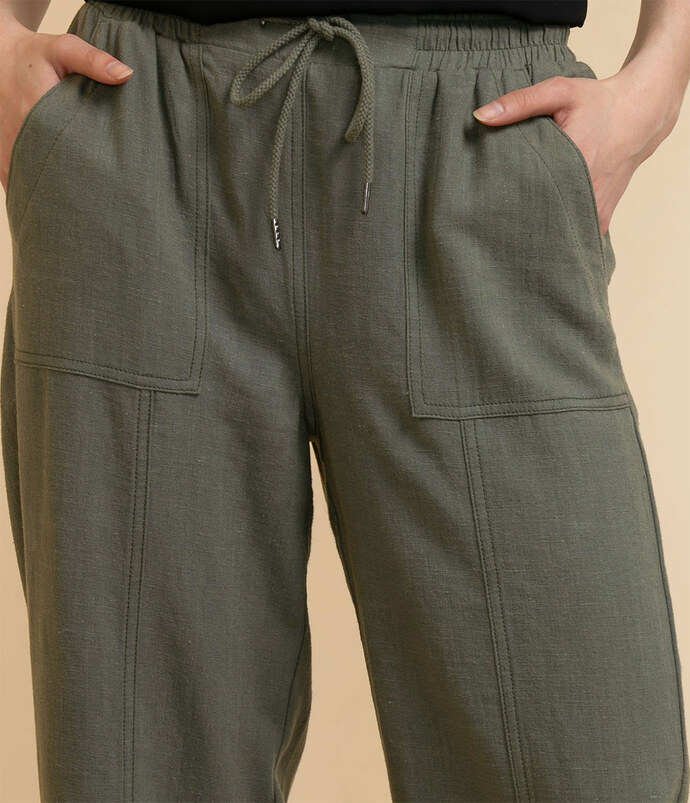 Viscose Linen Crop Pant Image 5