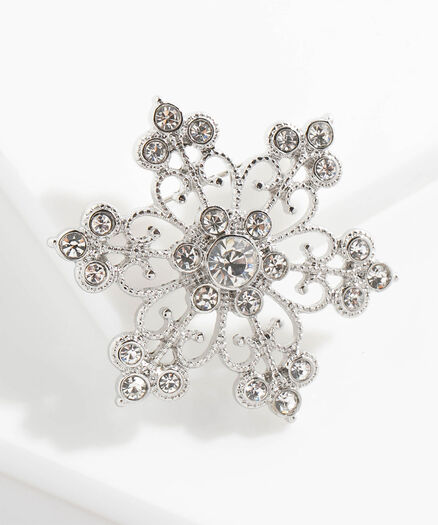 Snowflake Brooch, Silver Snowflake Brooch, Silver