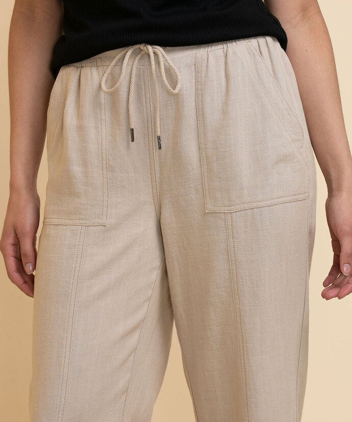Viscose Linen Crop Pant Image 3