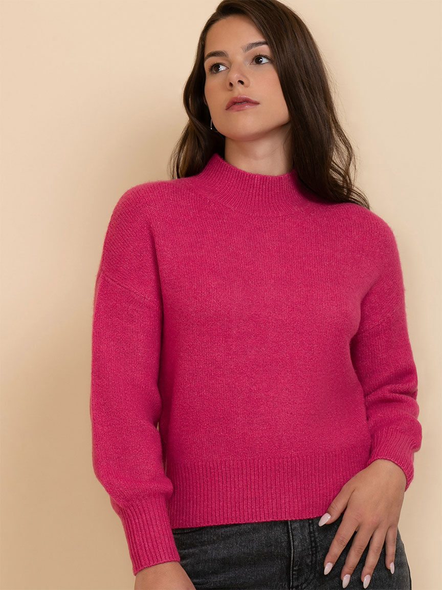 Mock Neck Balloon Sleeve Sweater Rickis