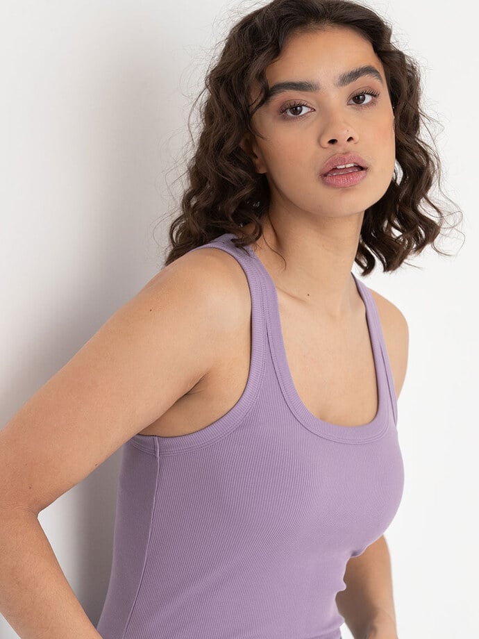 Ribbed Scoop Neck Tank Image 2