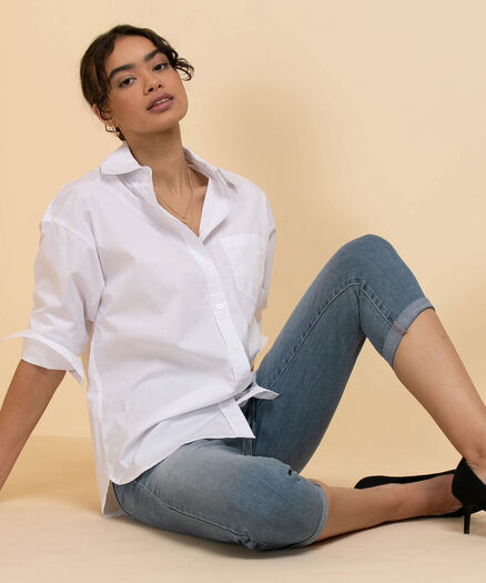 Oversized Collared Shirt, White Oversized Collared Shirt, White