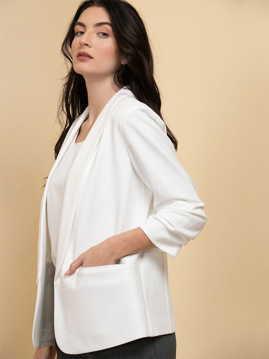 White shawl collar blazer on sale