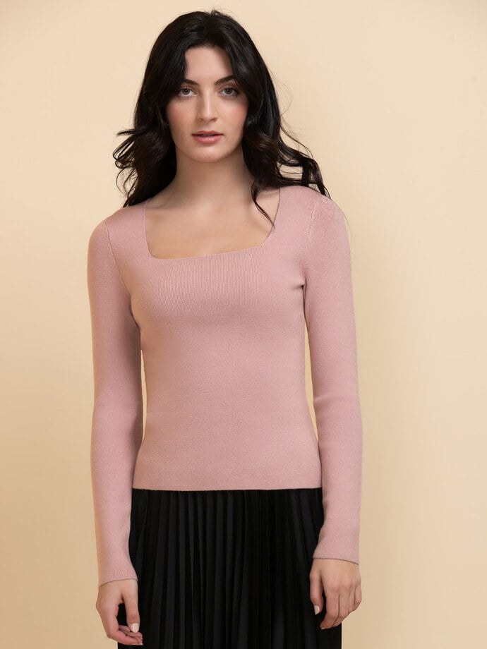 Square Neck Ribbed Sweater Image 5