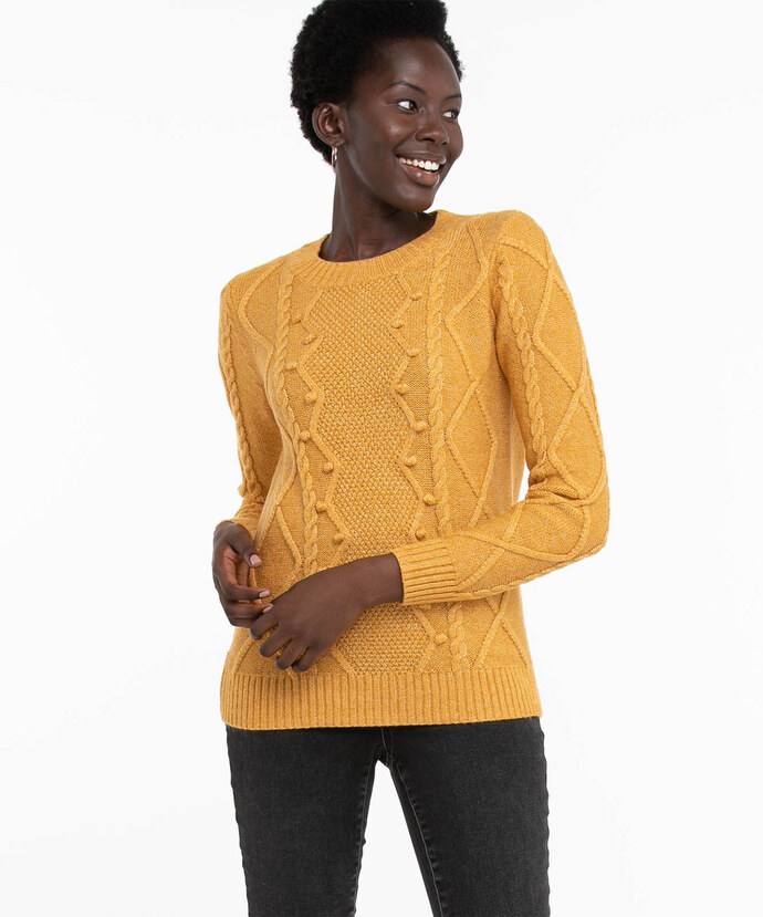 Pom Pom Cable Knit Pullover Image 5