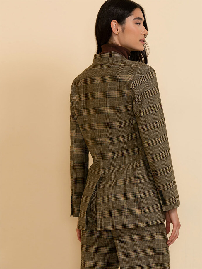 Relaxed Double Button Plaid Blazer Image 6