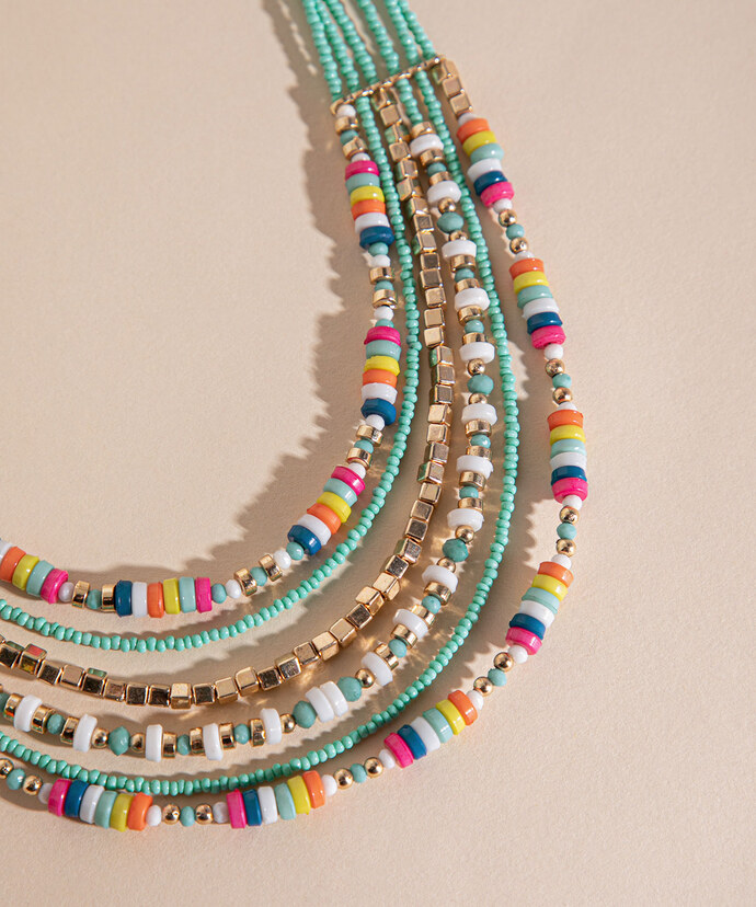 Layered Beaded Statement Necklace Image 2