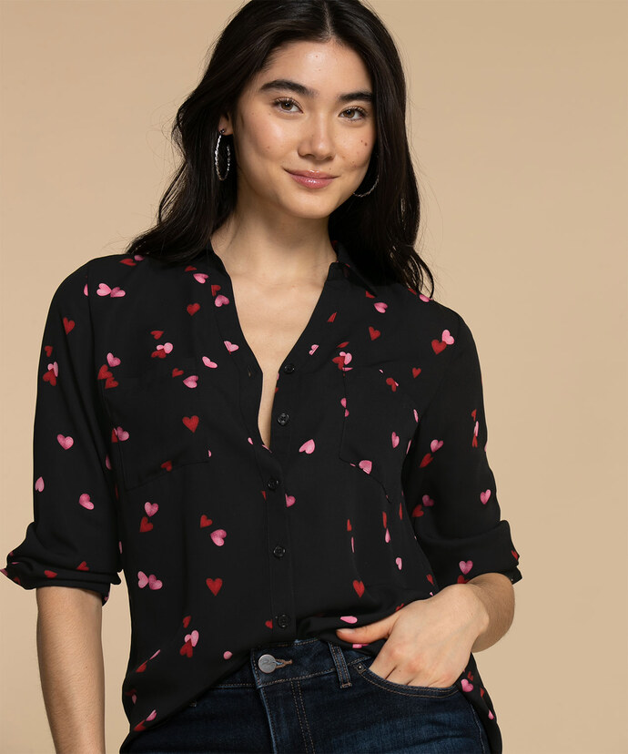 Patterned Collared Shirt Image 1