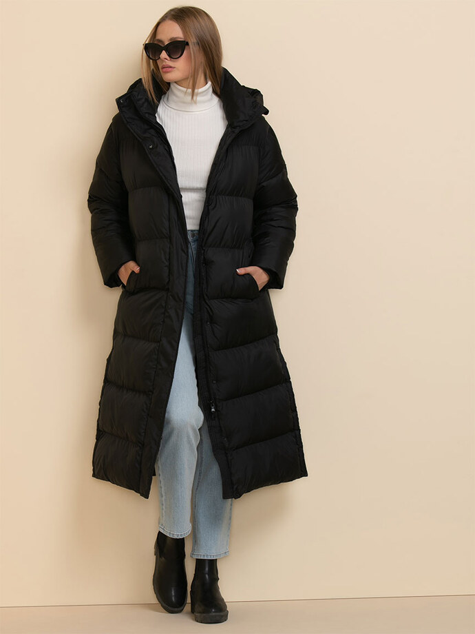 Devon Full-Length Puff Coat with Removable Hood Image 2
