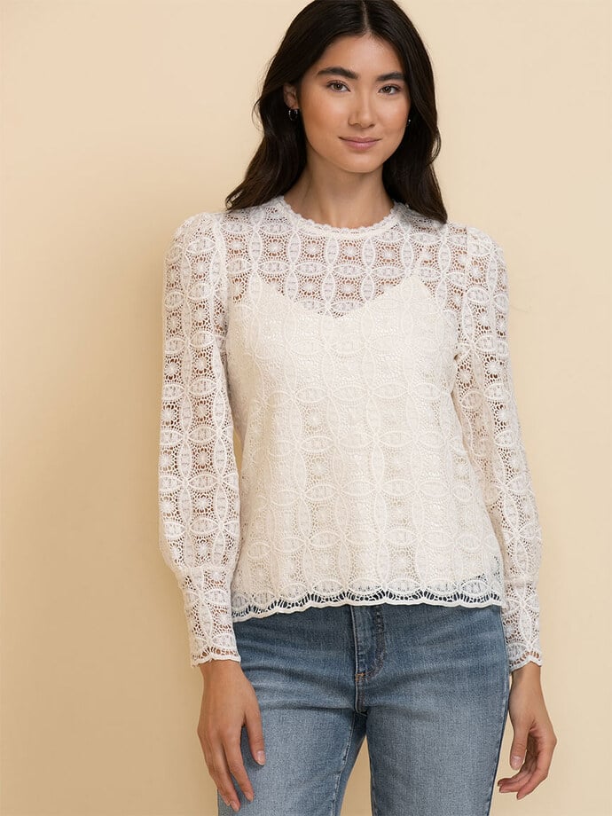 Puff Sleeve Lace Blouse Image 5