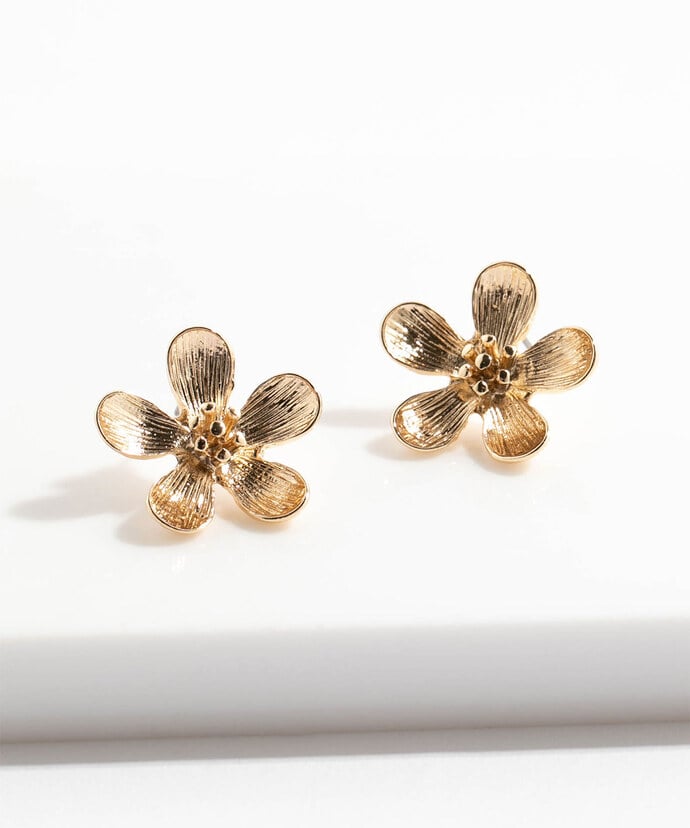 Gold Flower Shaped Earrings