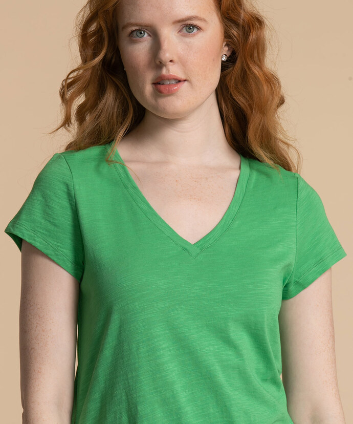 V-Neck Tee Shirt with Shirt Tail Image 2