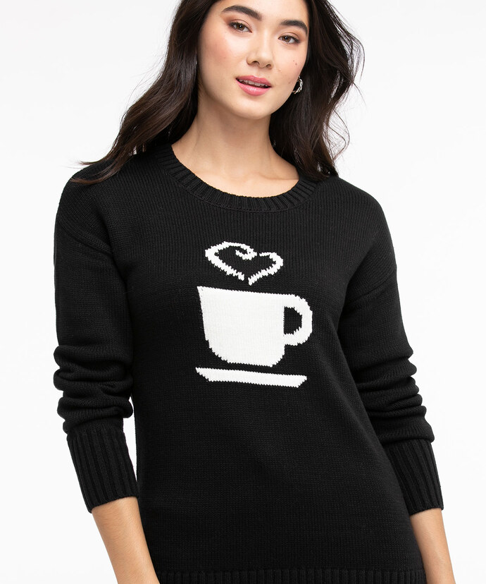 Coffee Scoop Neck Knit Sweater Image 4