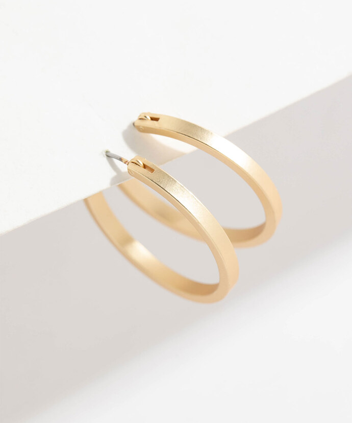 Matte Gold Mid-Size Hoops Image 2