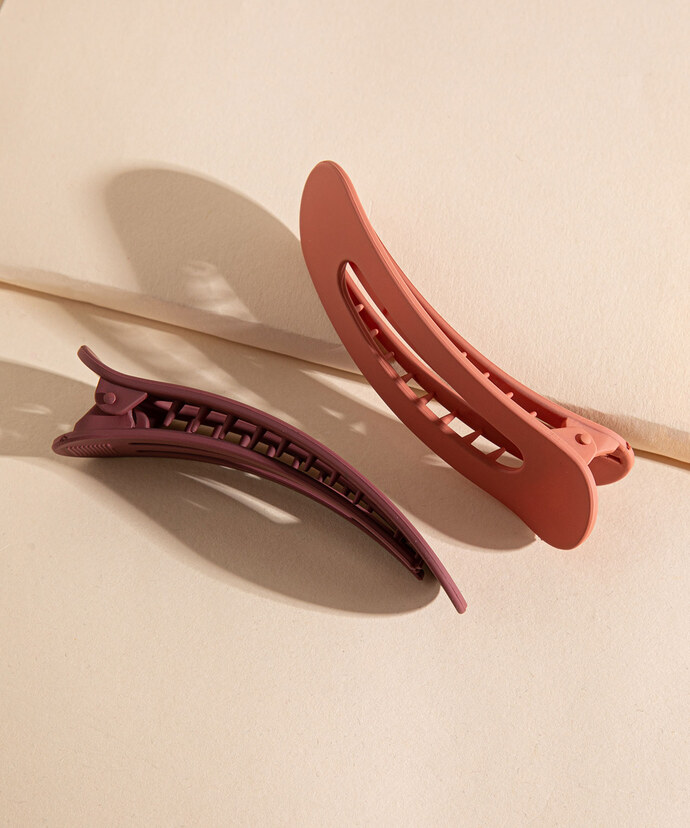 2-Pack Oval Matte Hair Clips Image 2