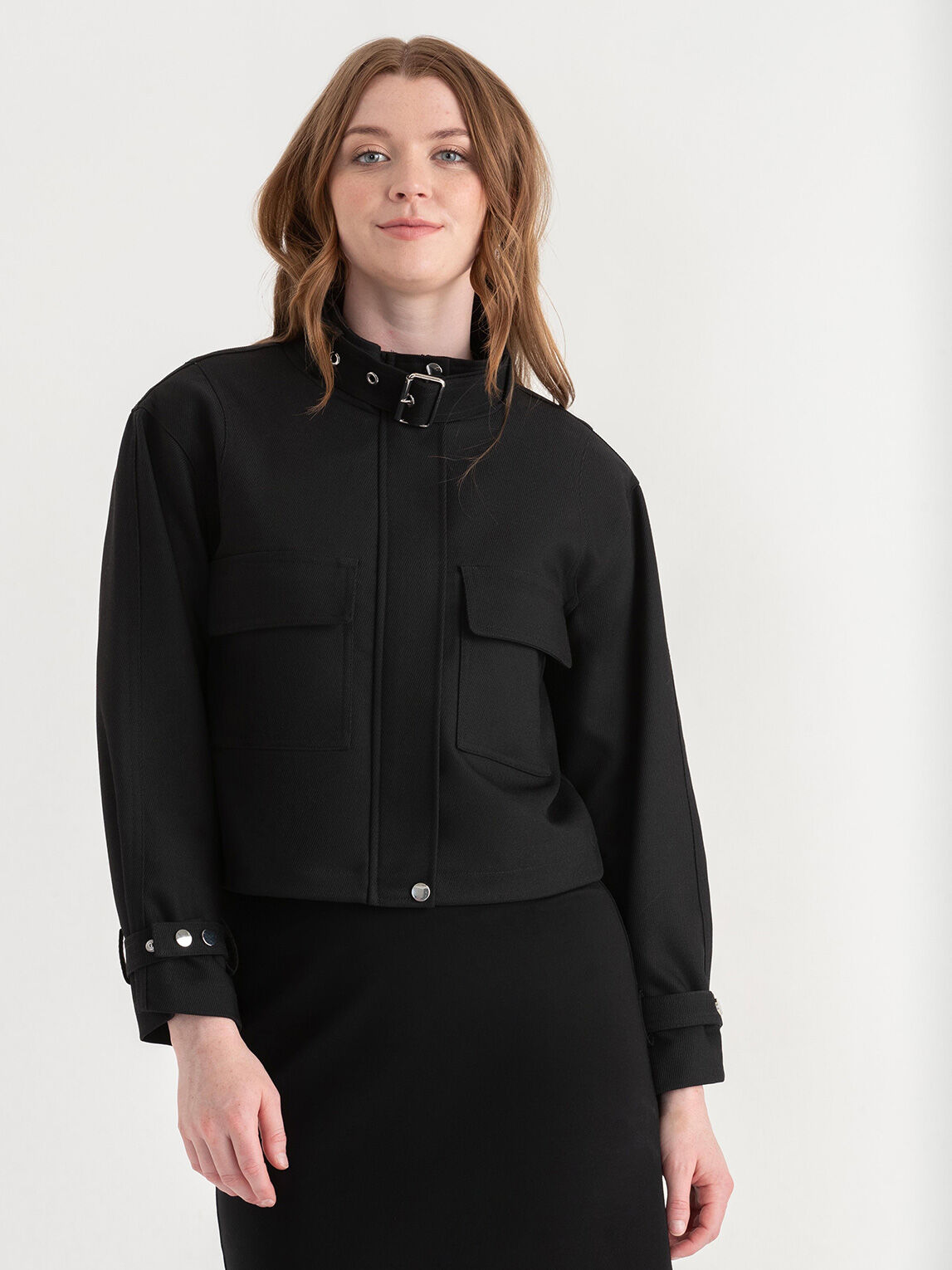 Cropped Military Style Jacket Rickis