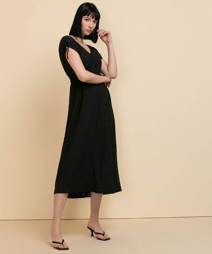 Tash + Sophie Dress with Tie Shoulders, Black
