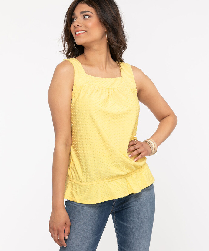 Square Neck Dotted Peplum Top Image 1