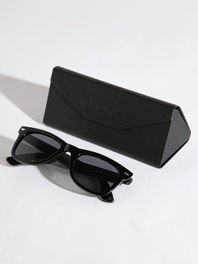 Wayfarer Frame Sunglasses with Case Image 3