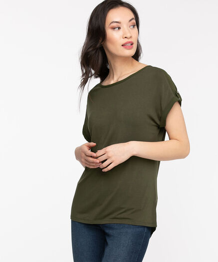 Extended Sleeve Woven Top, Capulet Olive