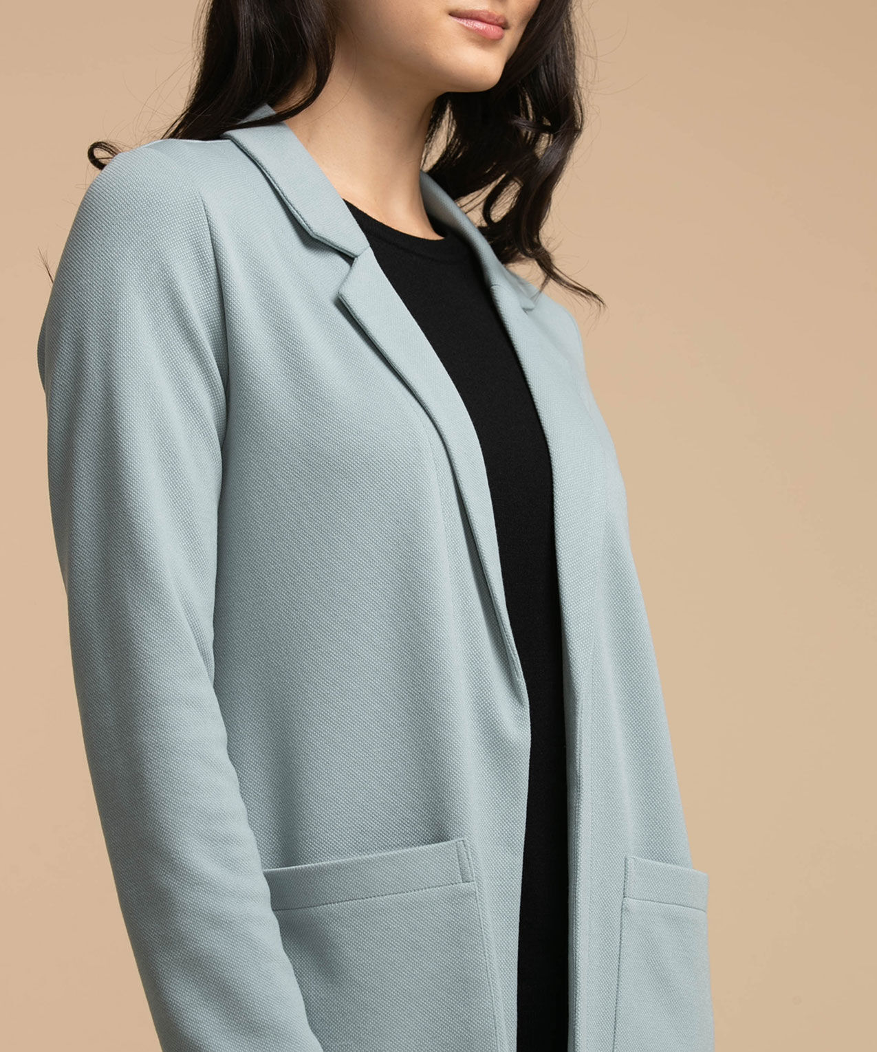 Knit Pique Longline Blazer Rickis