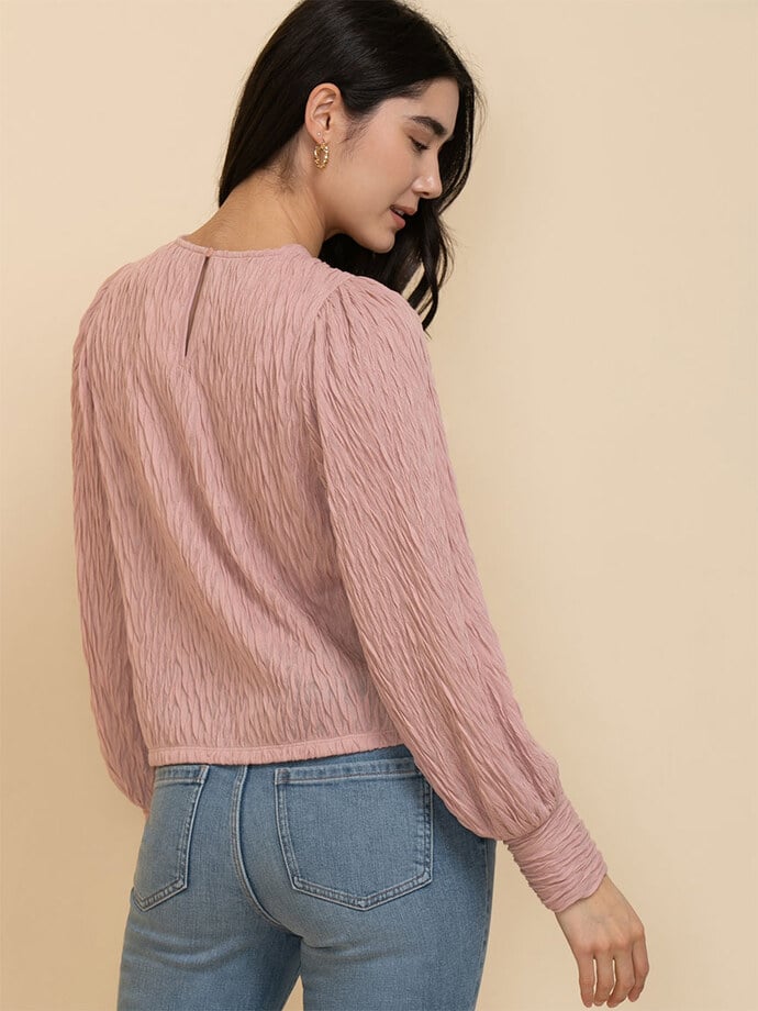 Long Sleeve Textured Knit Top Image 5
