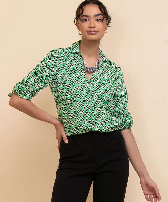 Long Sleeve Collared Blouse Image 6