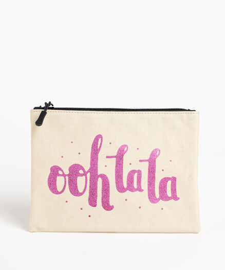 Printed Zipper Pouch, OohLaLa